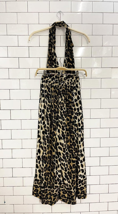 urban outfitters animal print halter wide leg jumpsuit - good market thrift store