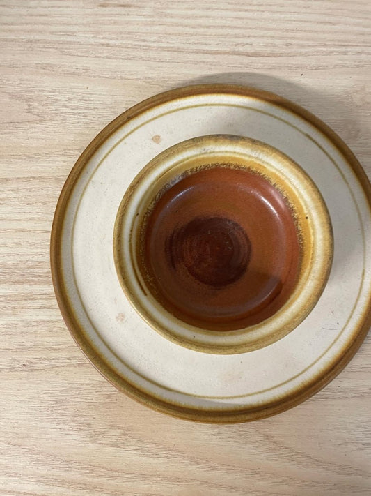 handmade pottery chip + dip bowl - good market thrift store