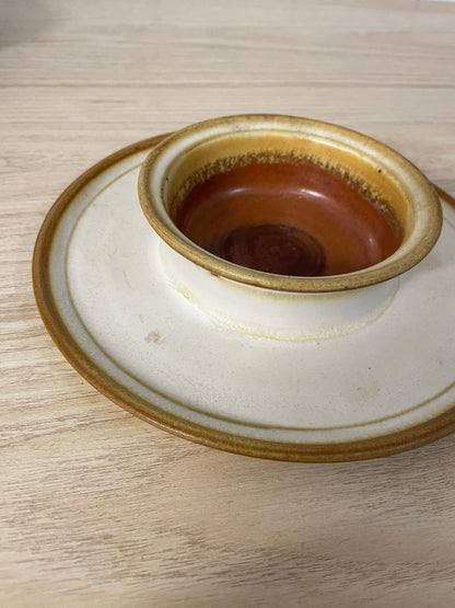 handmade pottery chip + dip bowl - good market thrift store
