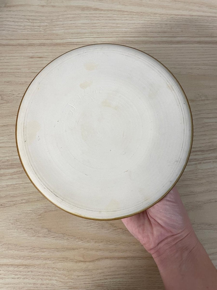 handmade pottery chip + dip bowl - good market thrift store