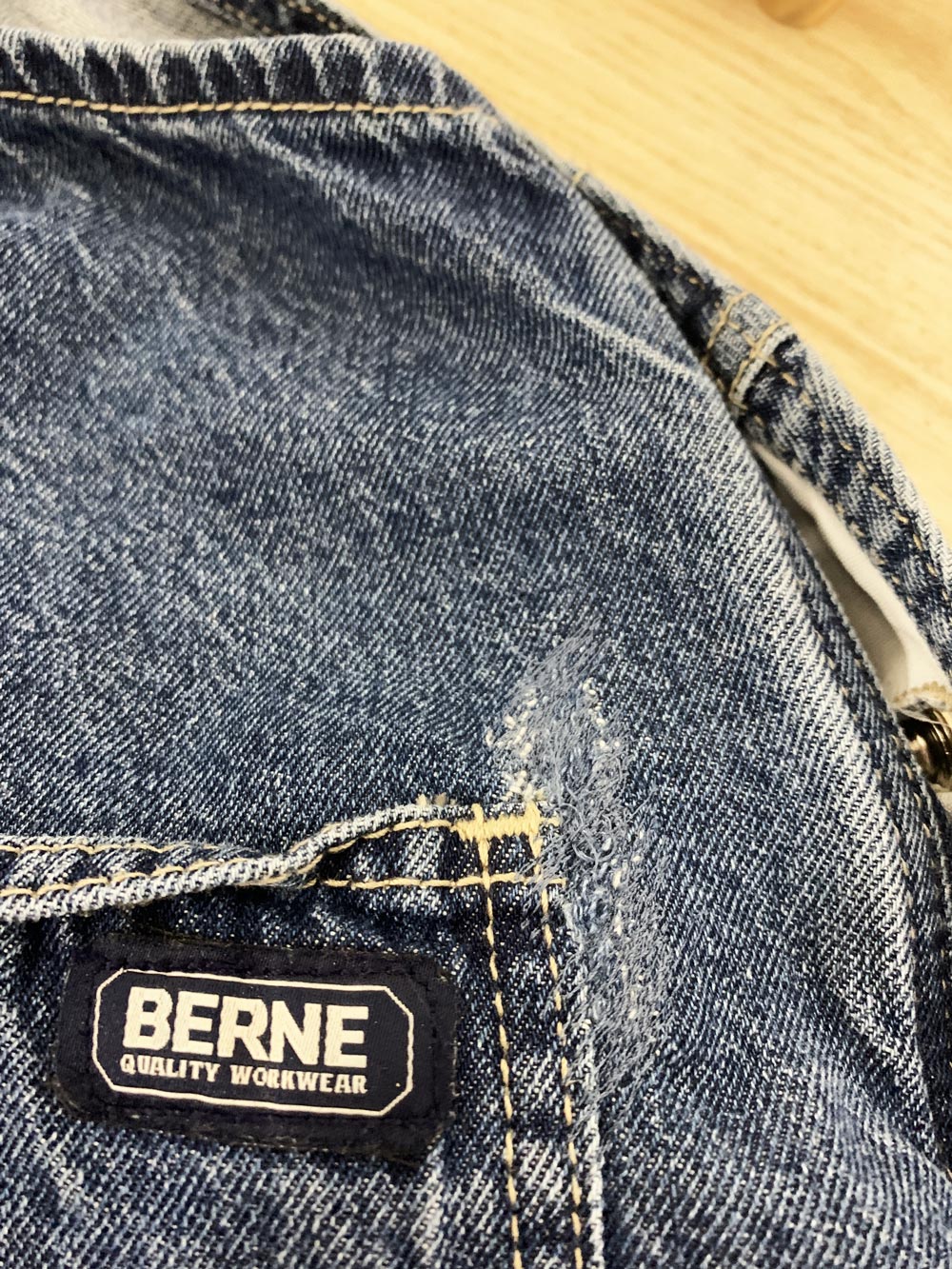 vintage 00s berne workwear soft denim baggy overalls