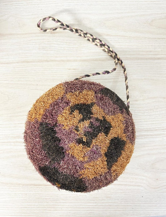 vintage 60s african dyed straw shoulder bag - good market thrift store