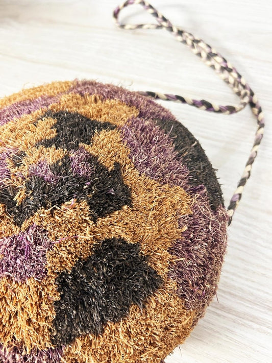 vintage 60s african dyed straw shoulder bag - good market thrift store