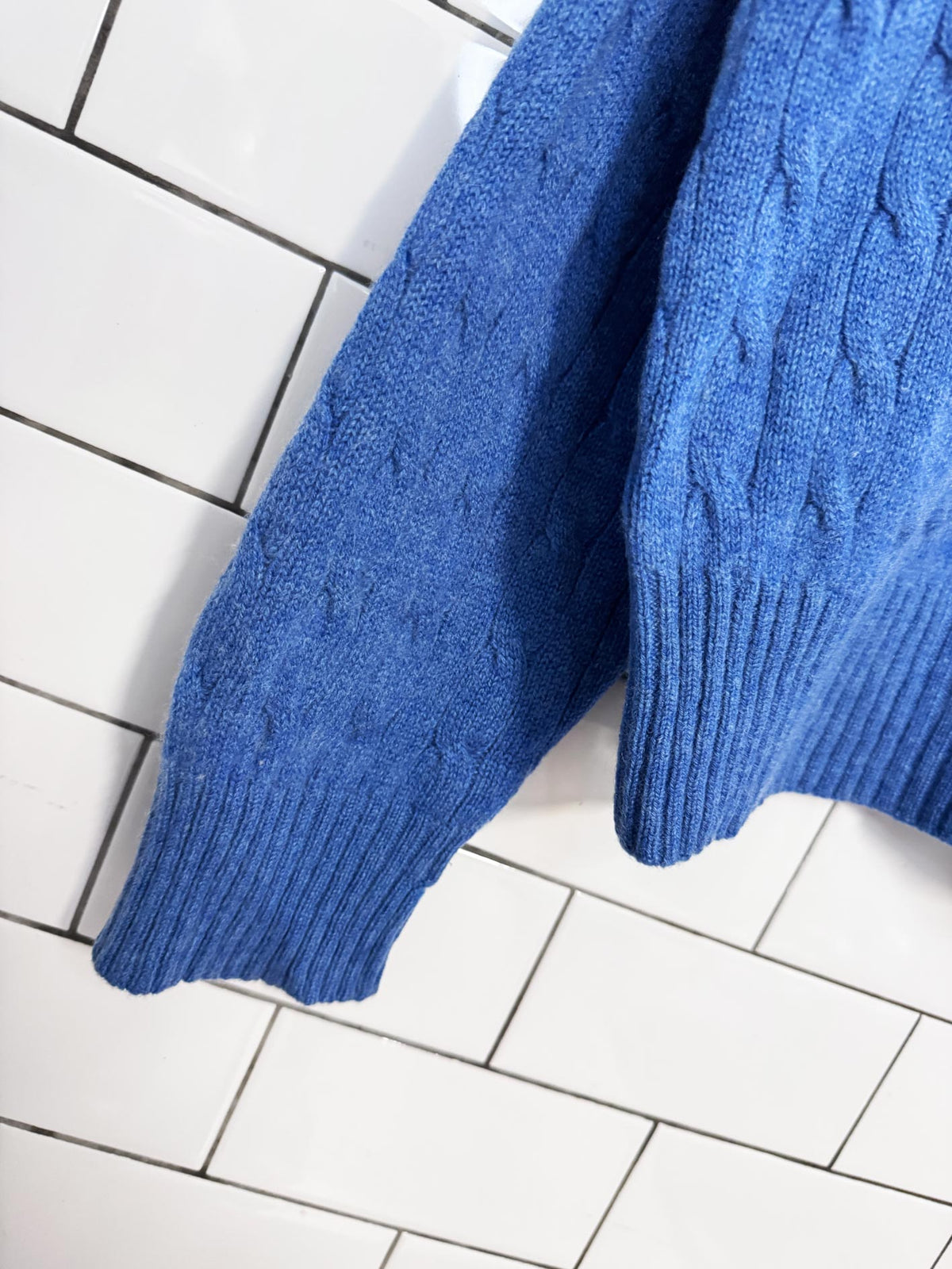 vintage 90s polo ralph lauren 100% cashmere cable knit sweater | italian yarn