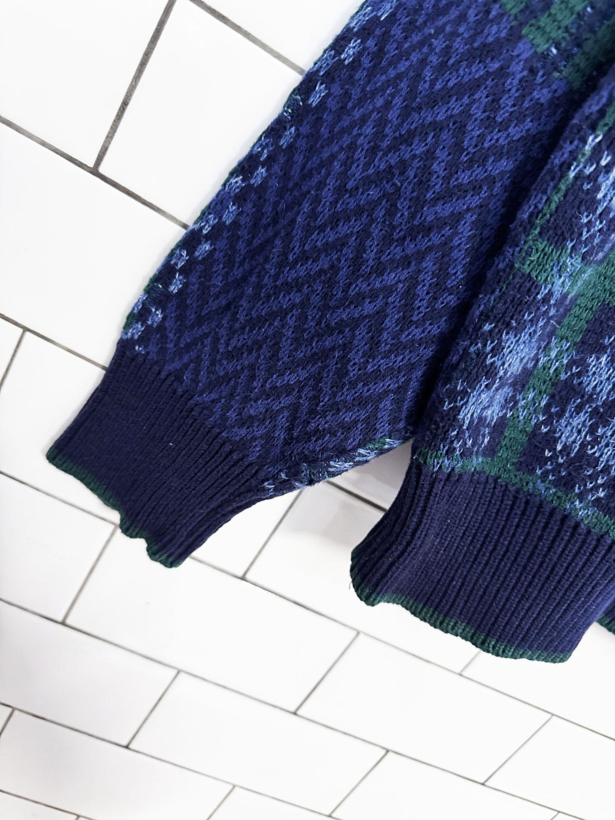 vintage 90s chaps ralph lauren patchwork knit sweater | made in USA