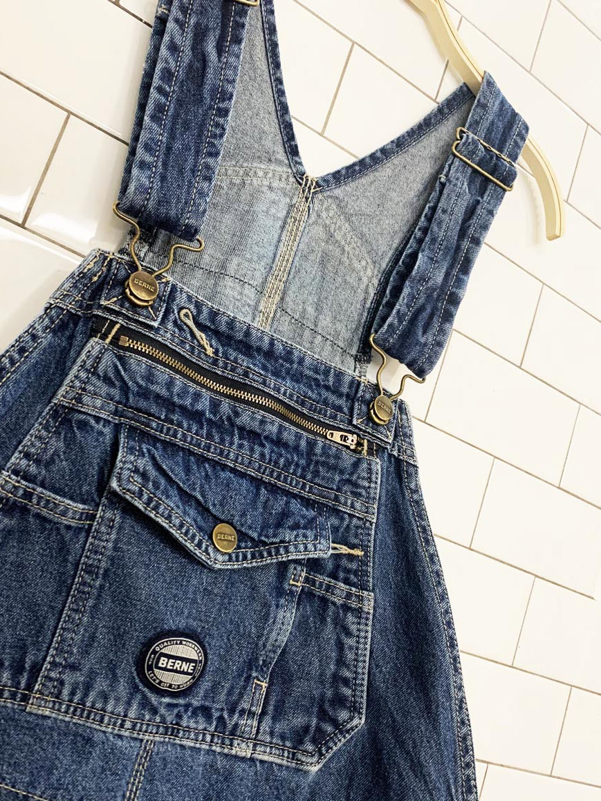 vintage 00s berne workwear soft denim baggy overalls