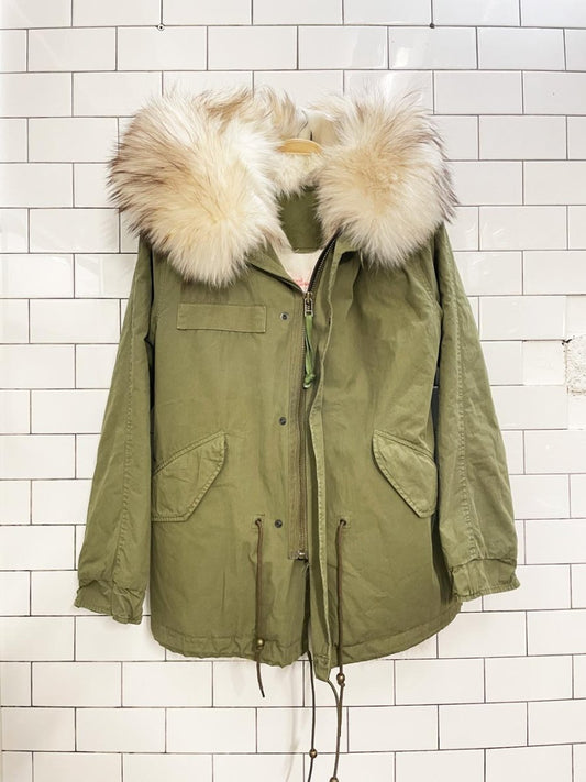 mr & mrs italy coyote fur lined army parka - good market thrift store