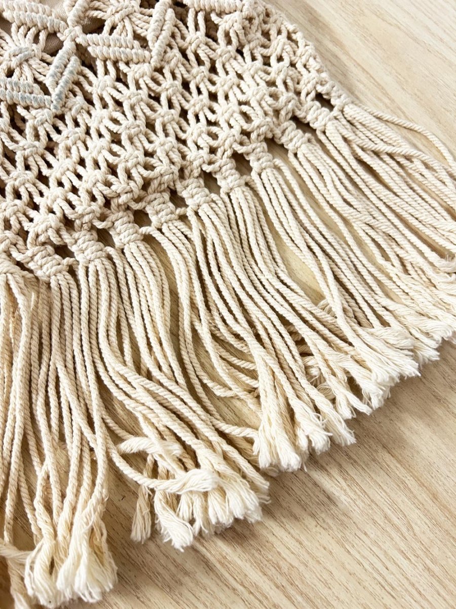 zara boho fringe crochet tote bag w zipper pouch - good market thrift store