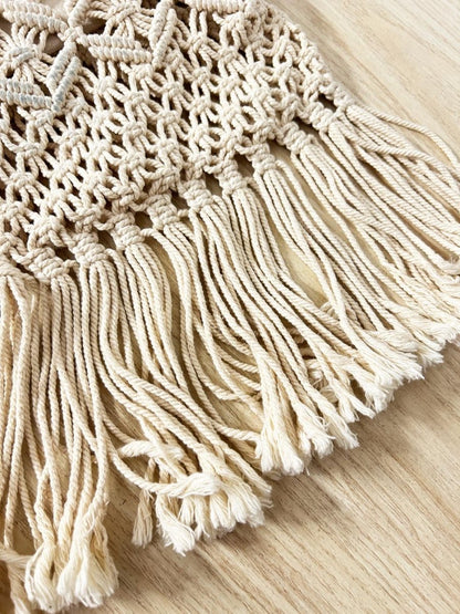 zara boho fringe crochet tote bag w zipper pouch - good market thrift store