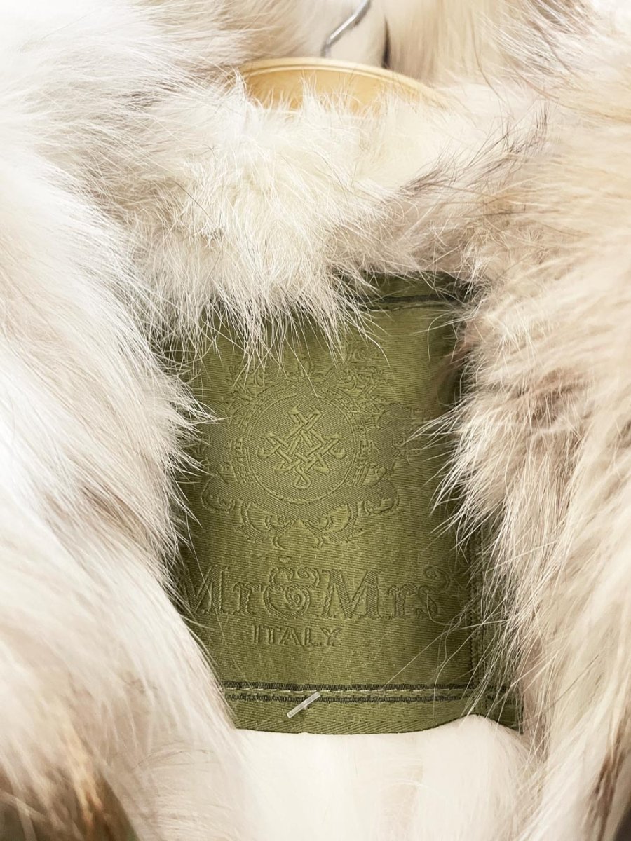 mr & mrs italy coyote fur lined army parka - good market thrift store