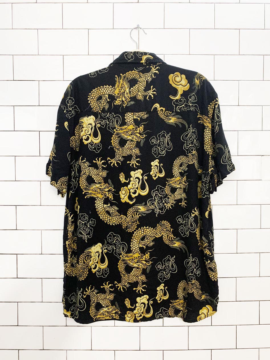 y2k urban shores dragon full button shirt | made in India