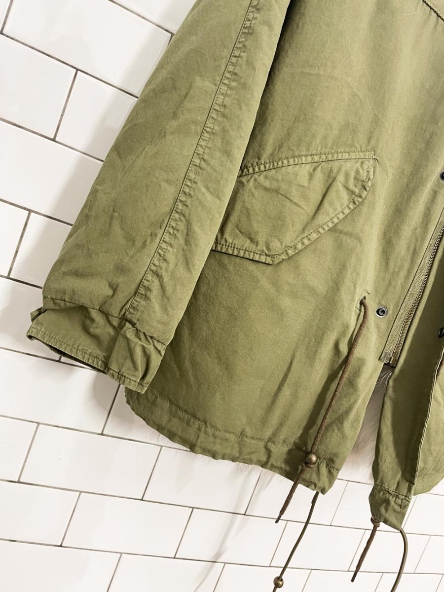 mr & mrs italy coyote fur lined army parka - good market thrift store