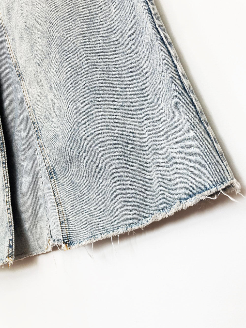 pilcro the madi front slit soft denim raw hem maxi skirt | anthropologie