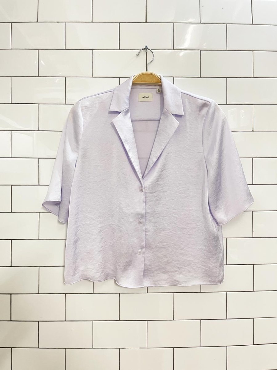 wilfred beso oversized satin shirt - good market thrift store