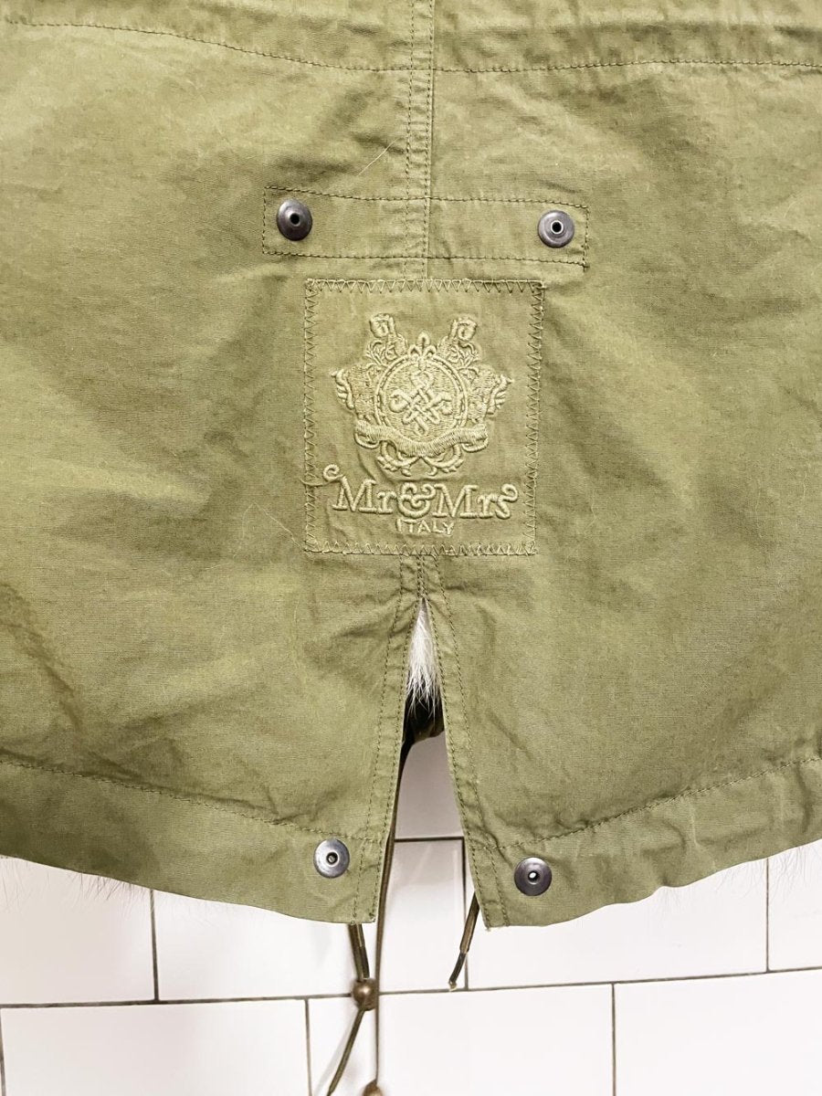 mr & mrs italy coyote fur lined army parka - good market thrift store