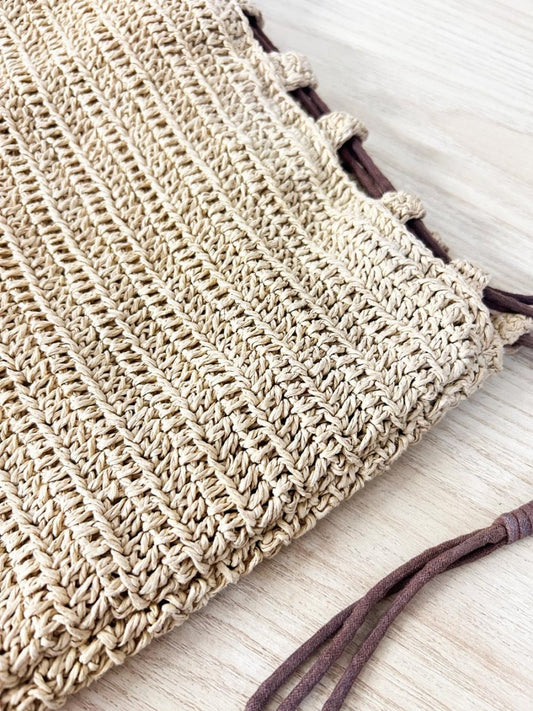 old navy straw drawstring backpack - good market thrift store