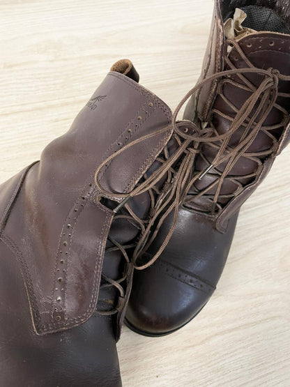 dankso equestrian lace up leather boot - good market thrift store