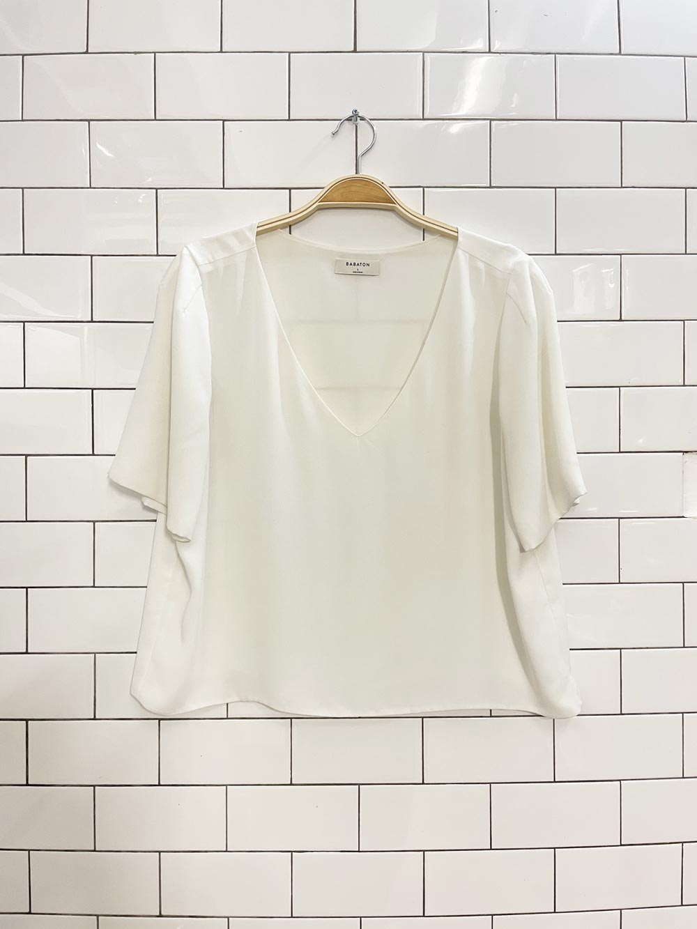 babaton randy short sleeve blouse - good market thrift store