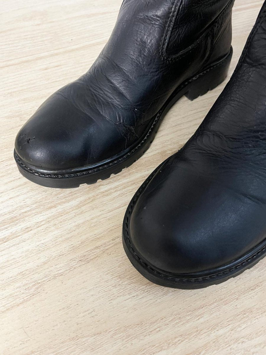 roots tribe black tall leather boots - good market thrift store