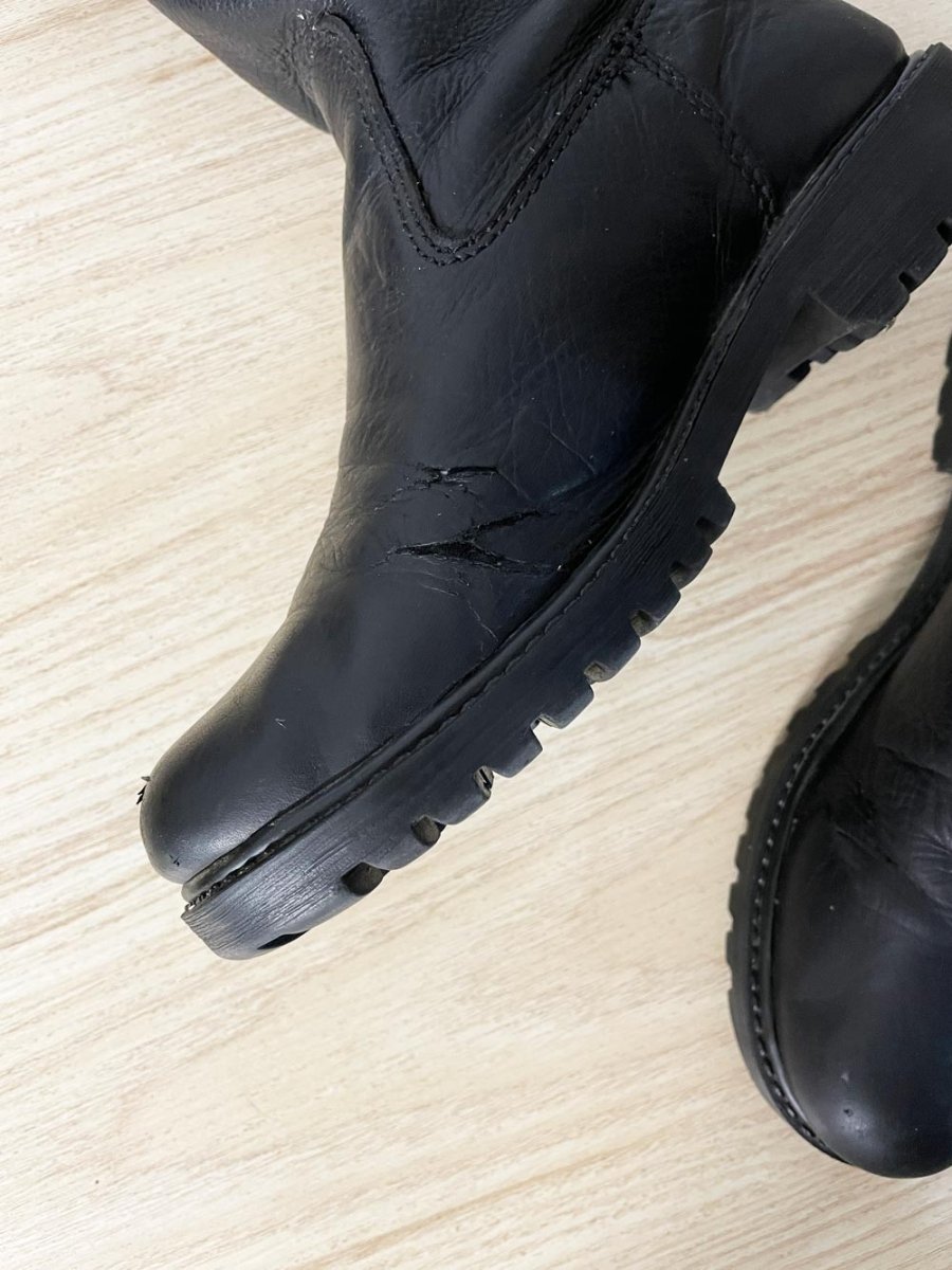 roots tribe black tall leather boots - good market thrift store