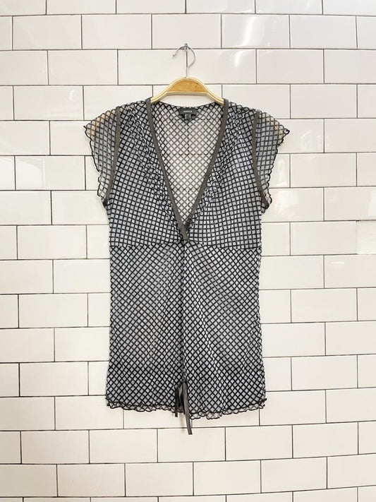 y2k mexx mesh diamond butterfly top - good market thrift store
