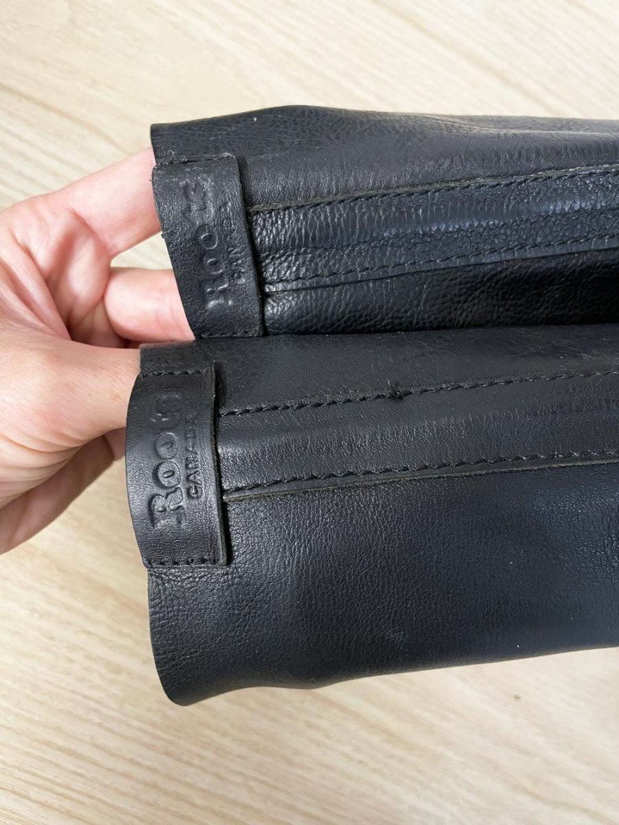 roots tribe black tall leather boots - good market thrift store