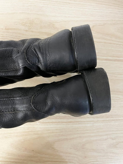 roots tribe black tall leather boots - good market thrift store