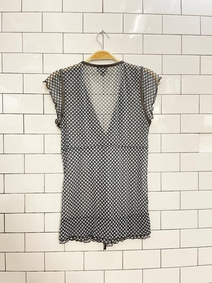 y2k mexx mesh diamond butterfly top - good market thrift store