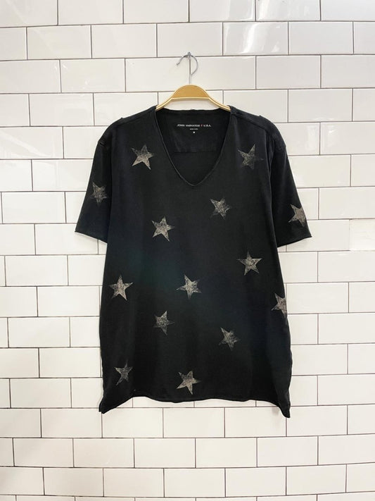 john varvatos star print v - neck tee - good market thrift store