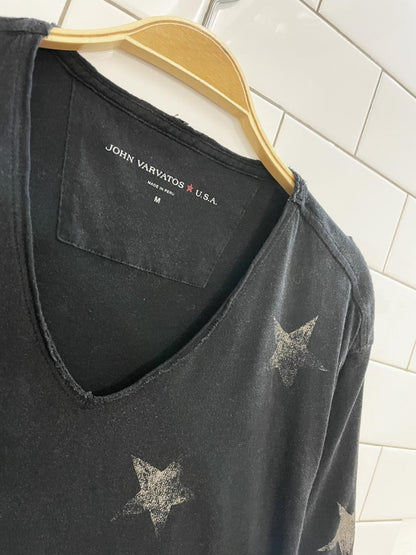 john varvatos star print v - neck tee - good market thrift store