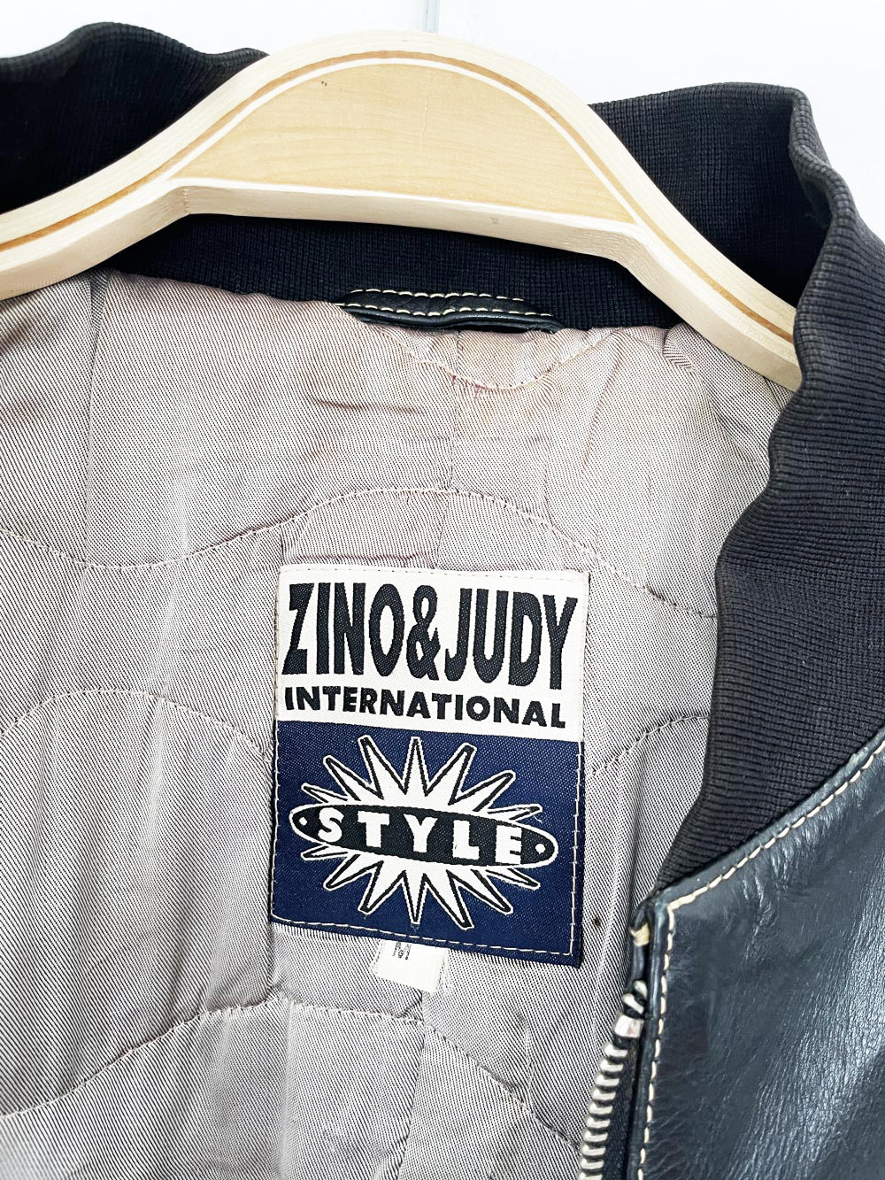 vintage 80s zino & judy leather racing jacket
