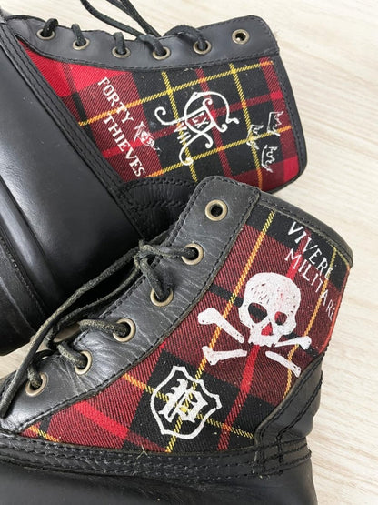 polo ralph lauren udel tartan punk shearling boots - good market thrift store