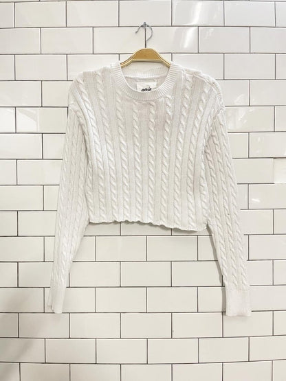aerie cable knit cropped sweater - good market thrift store