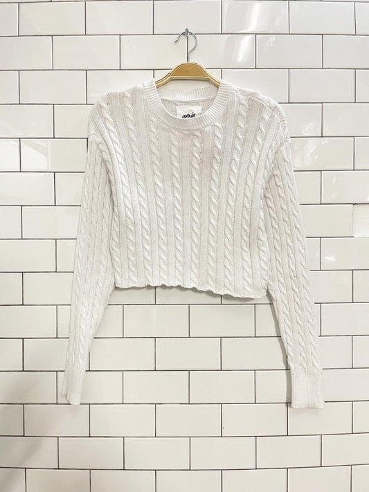 aerie cable knit cropped sweater - good market thrift store