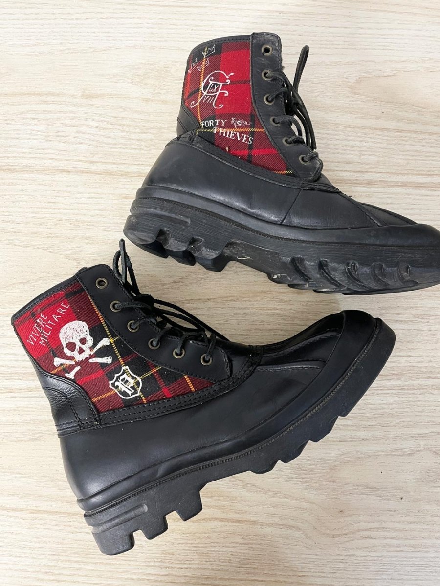 polo ralph lauren udel tartan punk shearling boots - good market thrift store
