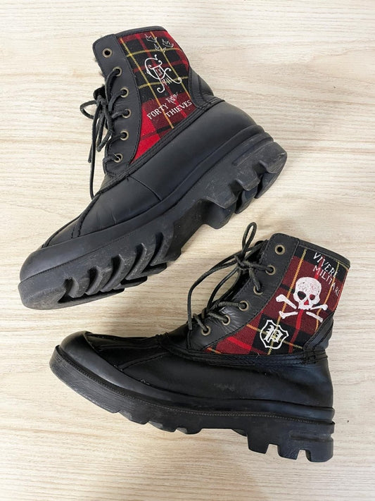 polo ralph lauren udel tartan punk shearling boots - good market thrift store