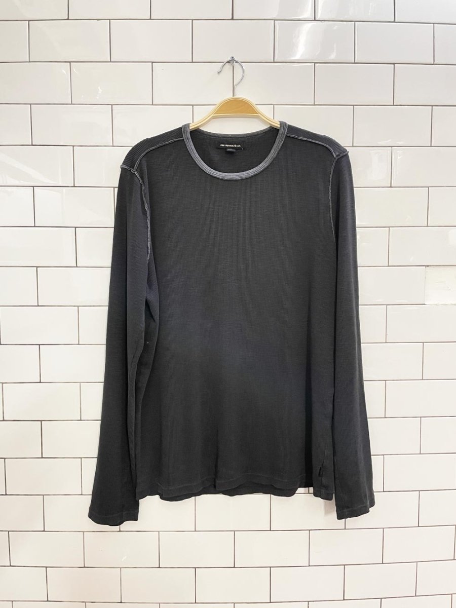 john varvatos waffle long sleeve top - good market thrift store