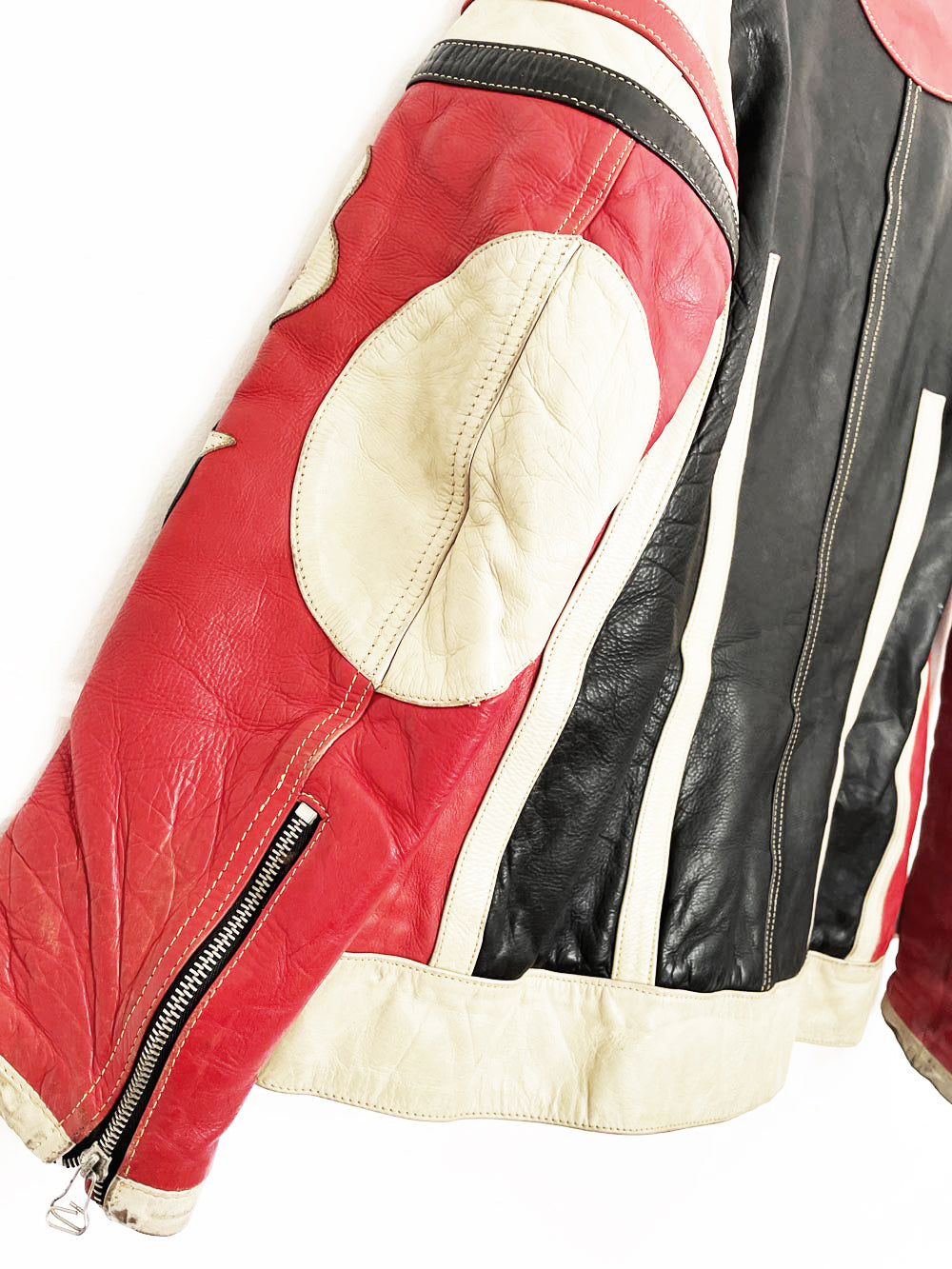 vintage 80s zino & judy leather racing jacket
