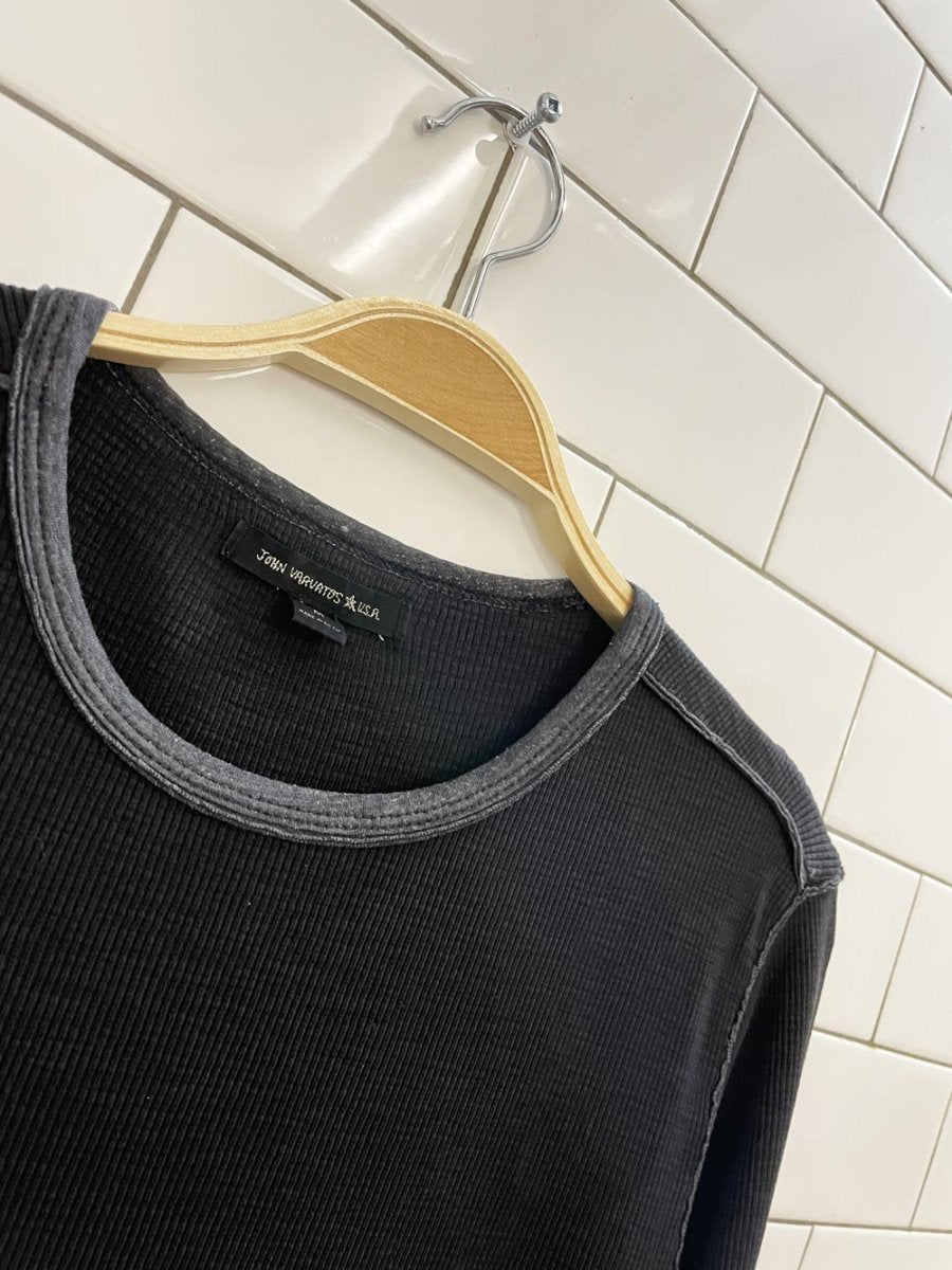 john varvatos waffle long sleeve top - good market thrift store