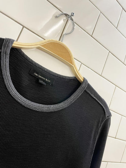 john varvatos waffle long sleeve top - good market thrift store