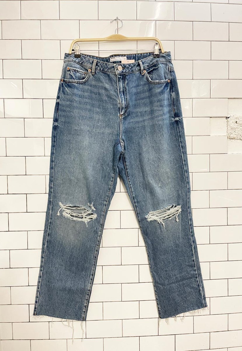 garage denim vintage straight ripped jeans - good market thrift store