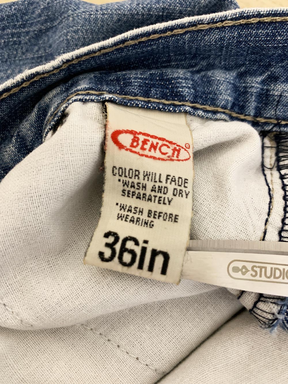 y2k bench 11 overhauled distressed long denim shorts