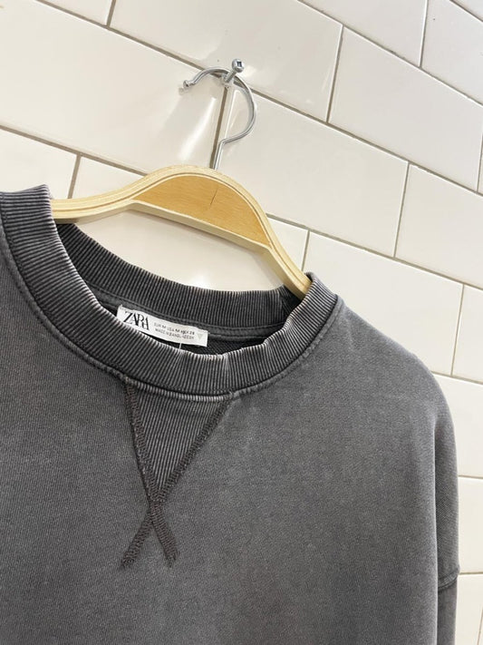 zara raw hem oversized sweatshirt - good market thrift store