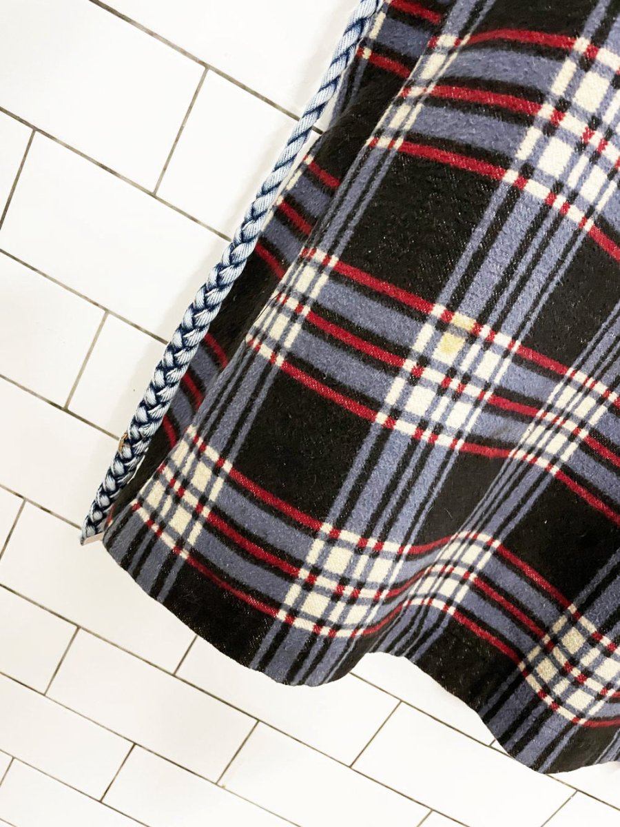 vintage 70s champion western braided trim plaid flannel housecoat jacket - good market thrift store