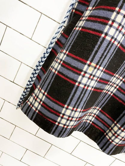 vintage 70s champion western braided trim plaid flannel housecoat jacket - good market thrift store