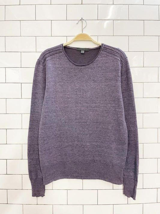 john varvatos linen - blend light knit sweater - good market thrift store