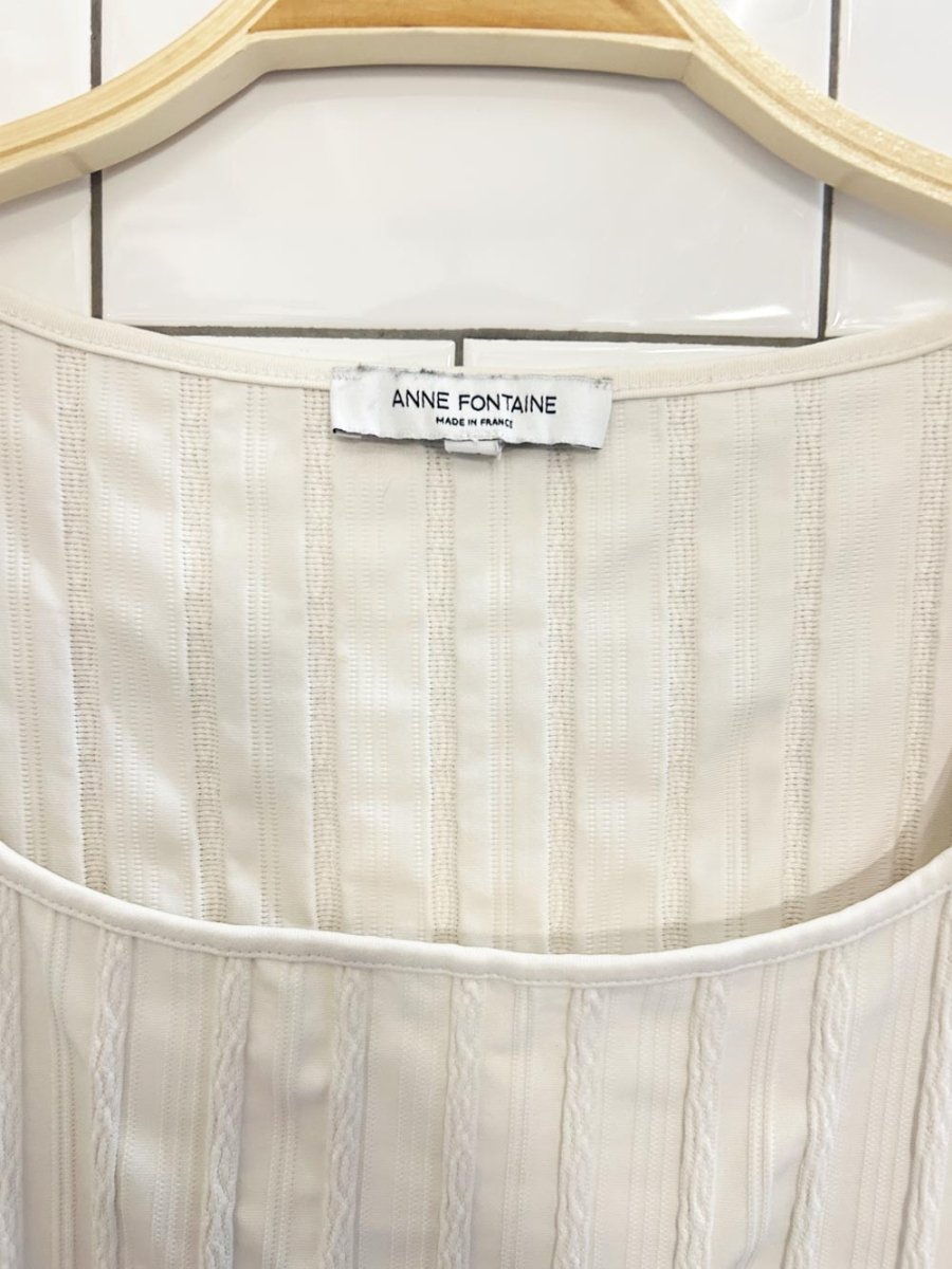 y2k anne fontaine square neck ribbed stretch tank - good market thrift store