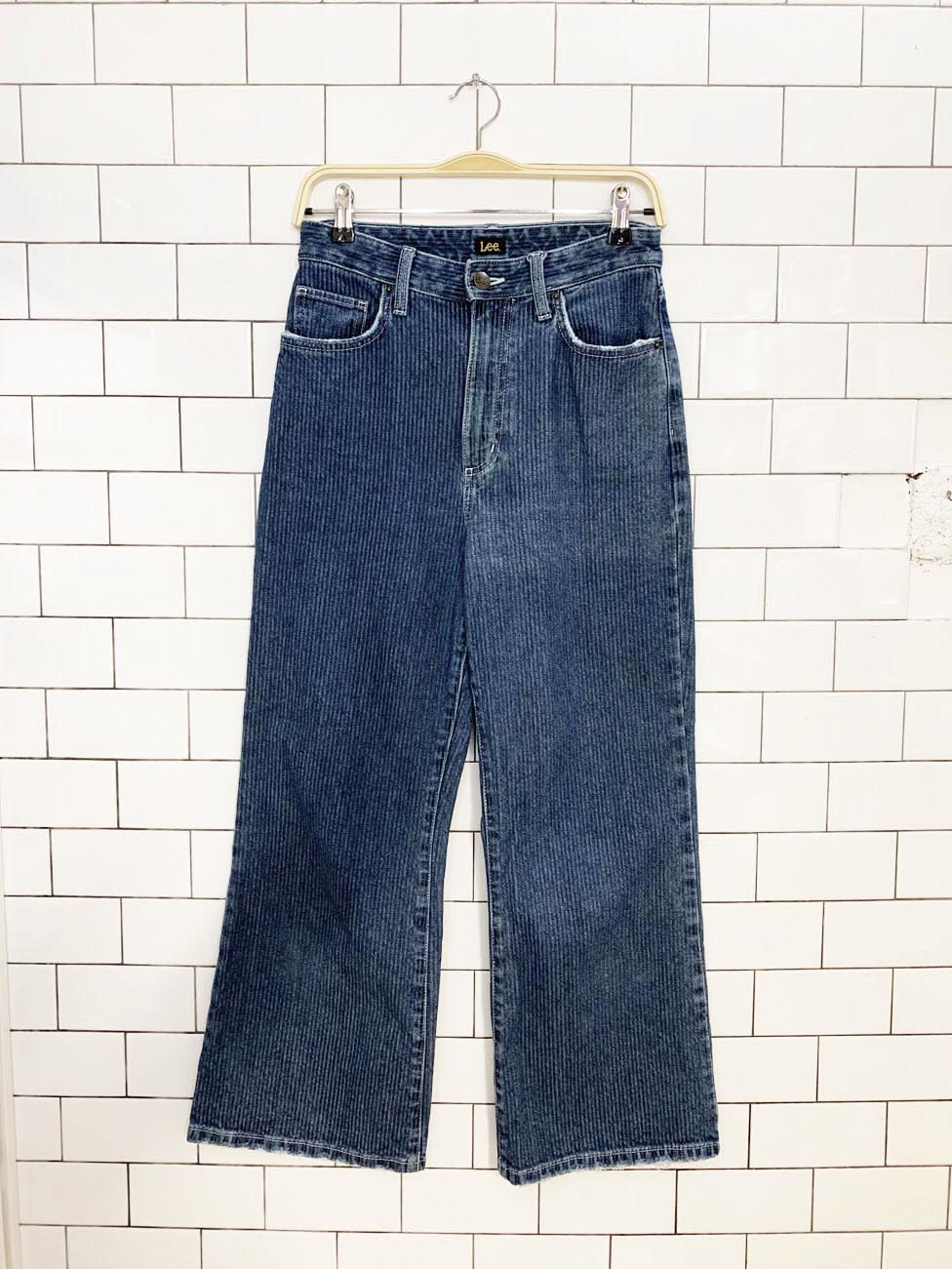 vintage 00s lee striped denim bootcut jeans
