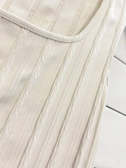 y2k anne fontaine square neck ribbed stretch tank - good market thrift store