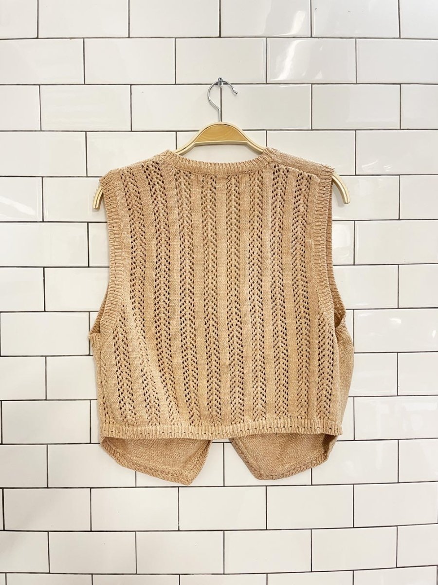 vintage 90s jantzen hand - embroidered floral knit vest - good market thrift store